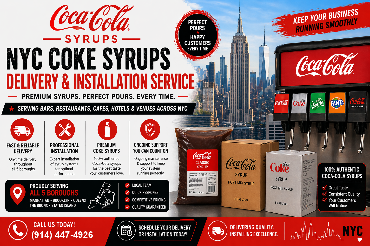 NYC Coke Syrups Delivery & Installation Service