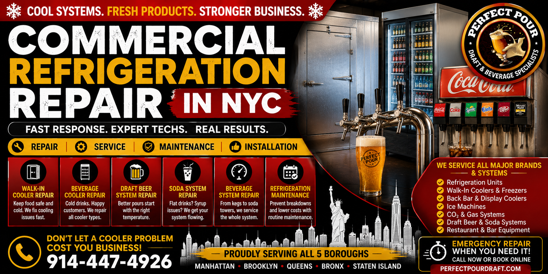 Commercial Refrigeration Repair NYC | Coolers, Draft & Beverage Systems