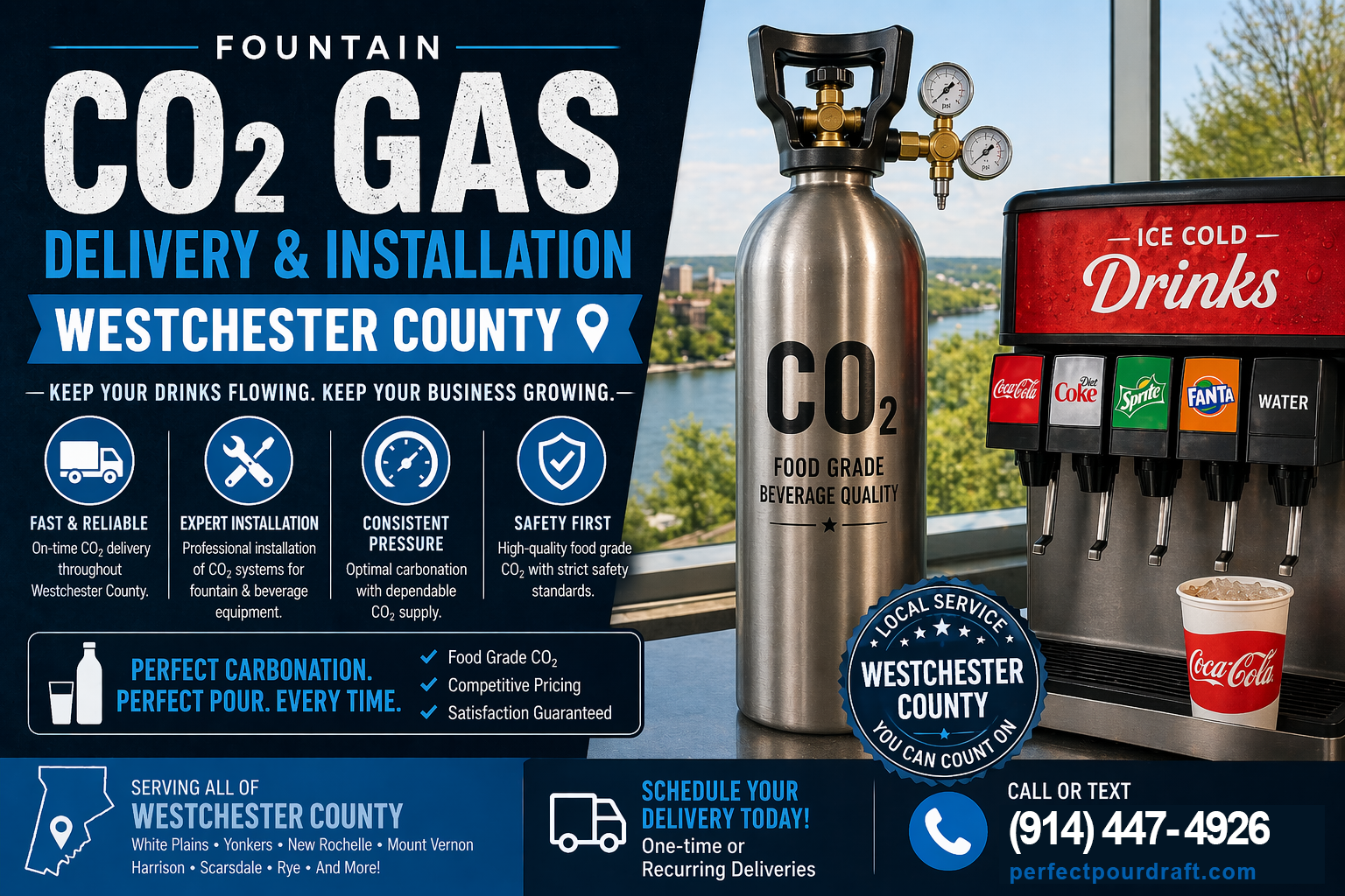 Fountain CO₂ Gas Delivery & Installation Westchester County