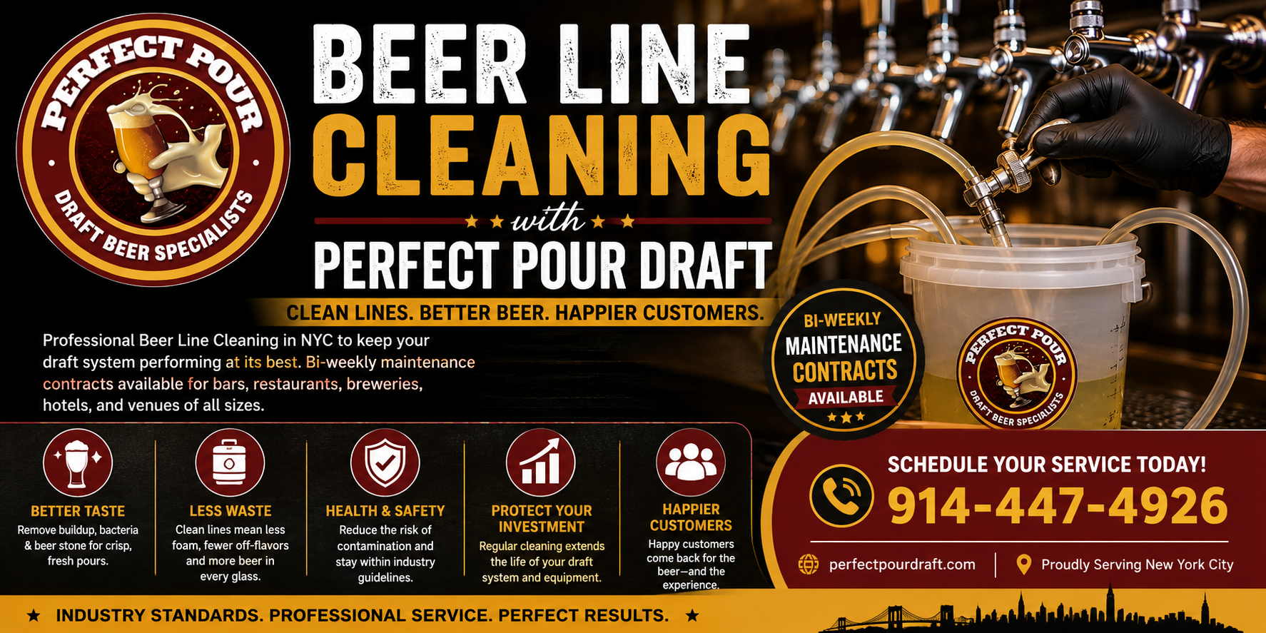 Commercial Beer Line Cleaning Service for NYC Bars and Restaurants