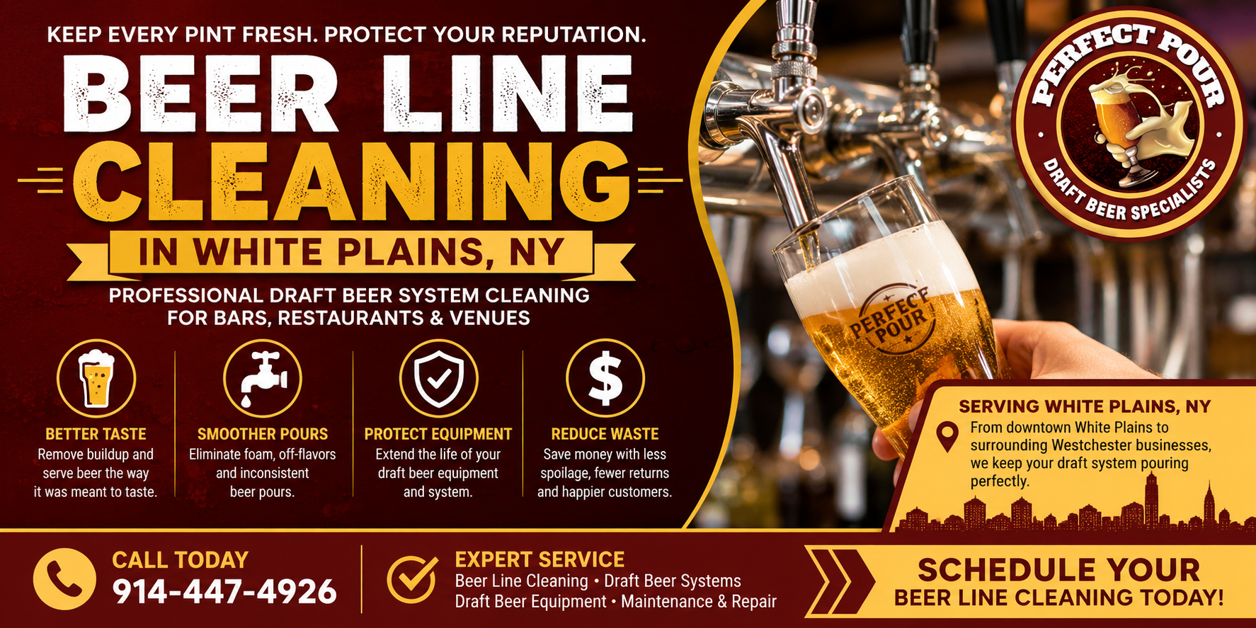 Beer Line Cleaning in White Plains, NY | Draft Beer System Service